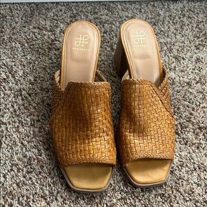 DownEast Brown Woven Mules